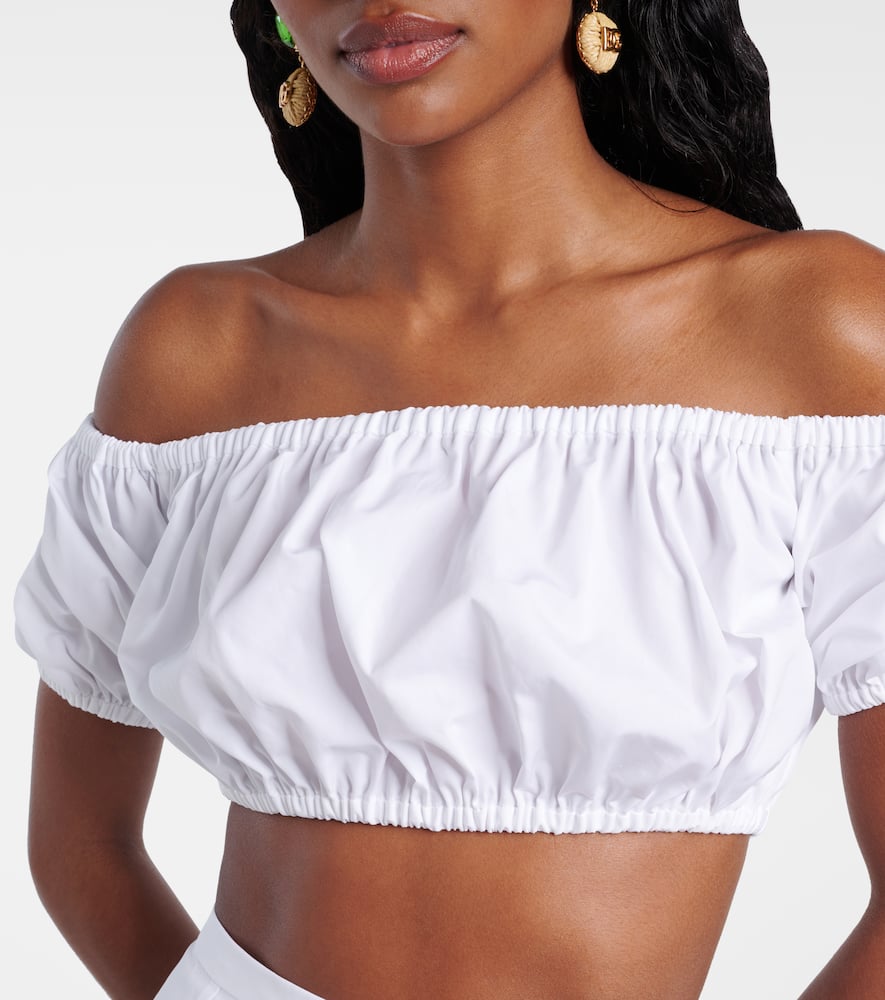 Off-shoulder cotton crop top