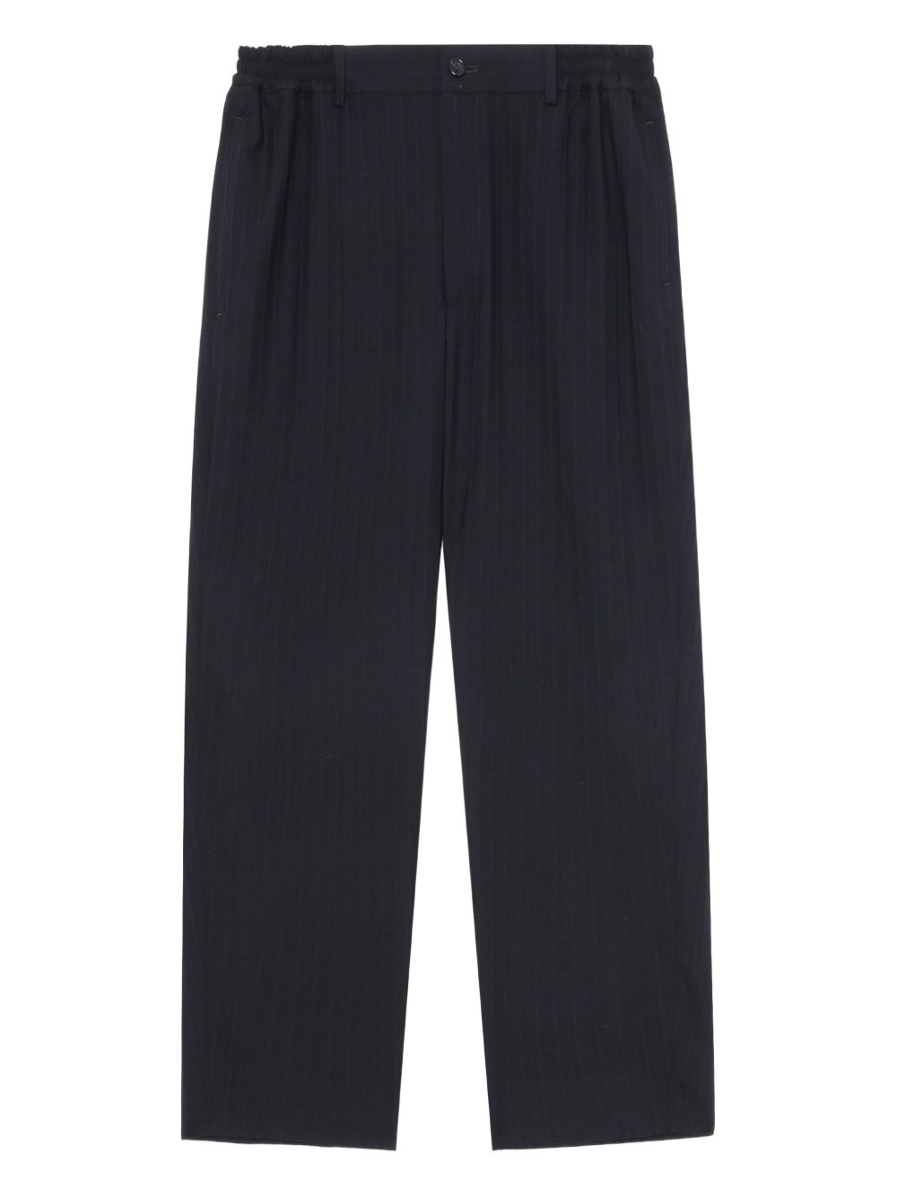 Pinstripe elastic-waist trousers - Blue
