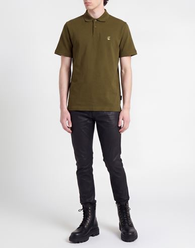 Man Polo shirt Military green Size S Cotton