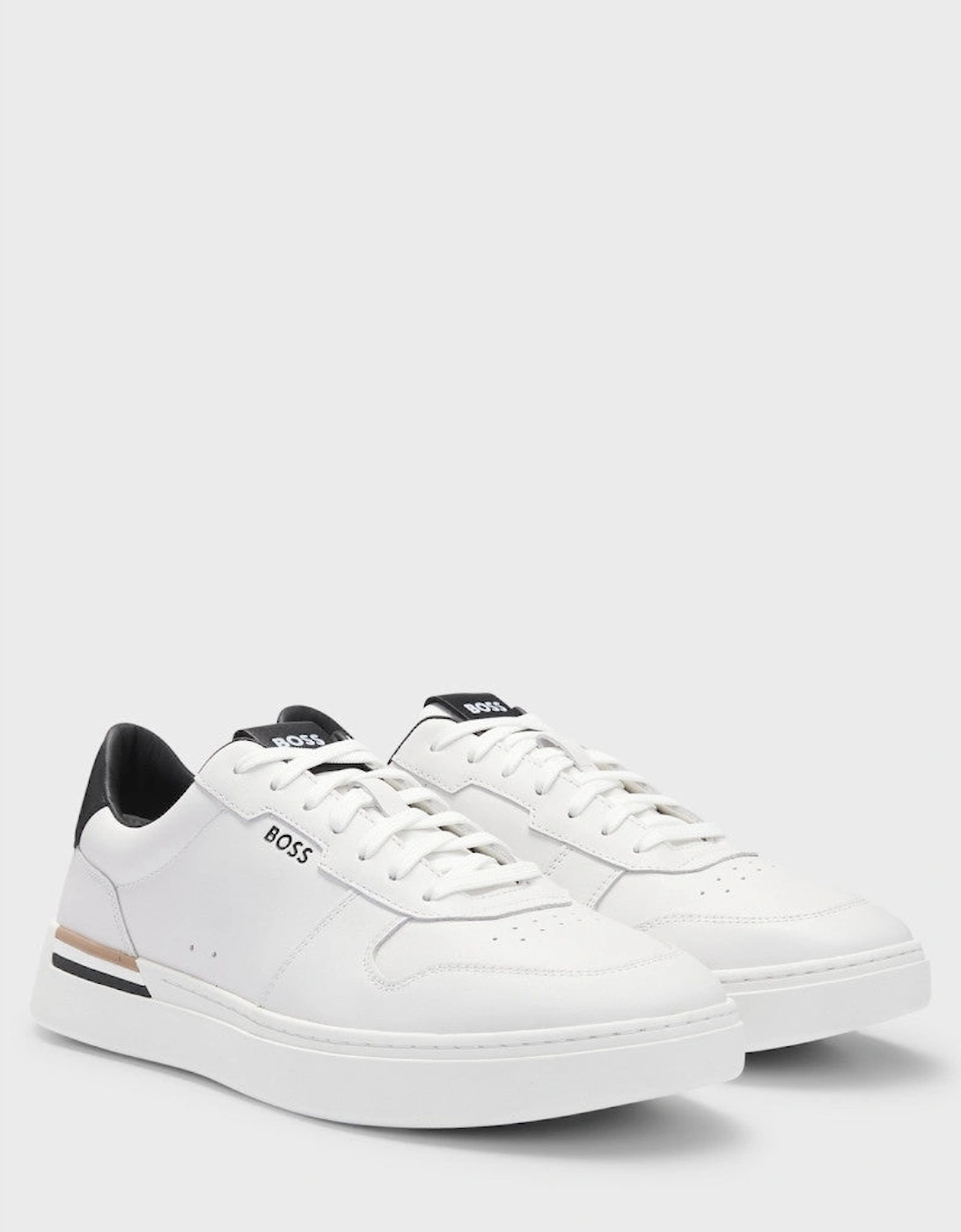 Men's BOSS Black Clint_Tenn_ItvpN Trainers 140 Open White - Size: 10
