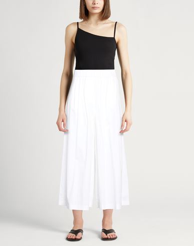 Easy Woman Pants White Size 6 Cotton, Elastane