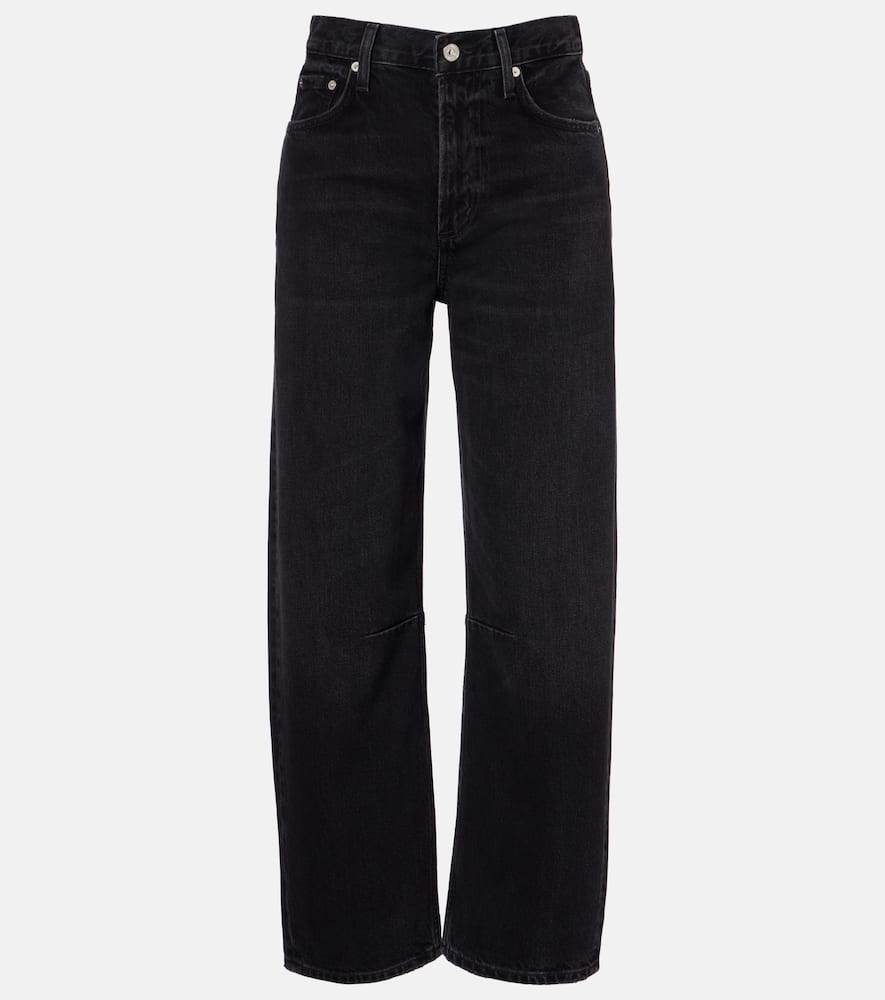 Miro cropped high-rise barrel-leg jeans