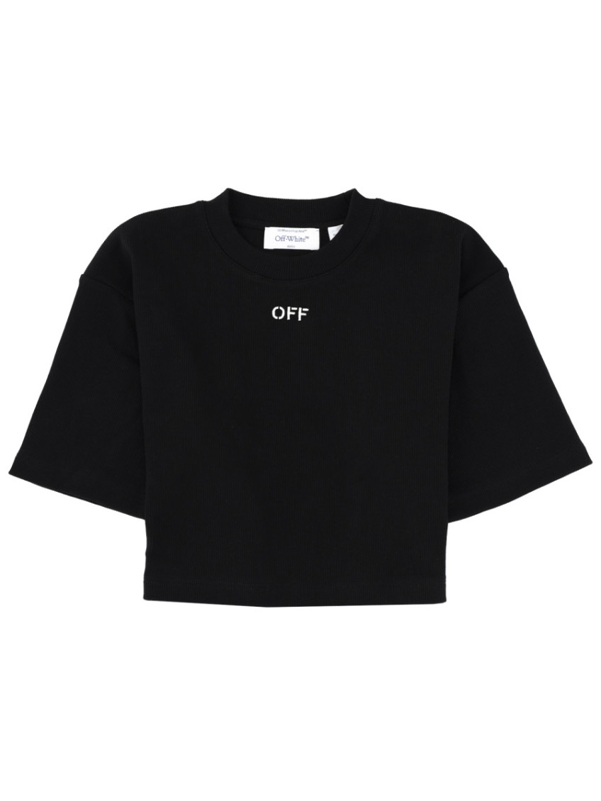 Off-White - cropped logo t-shirt short sleeve top