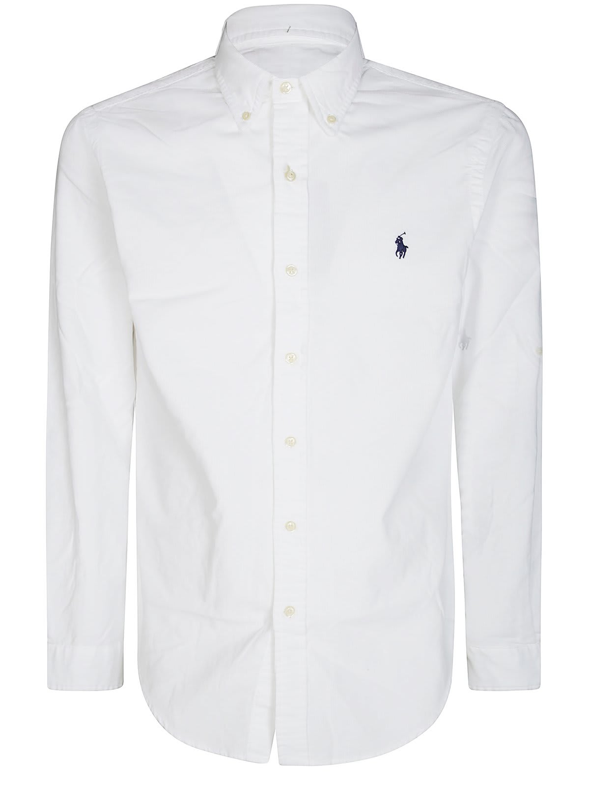 Logo Embroidered Curved Hem Shirt