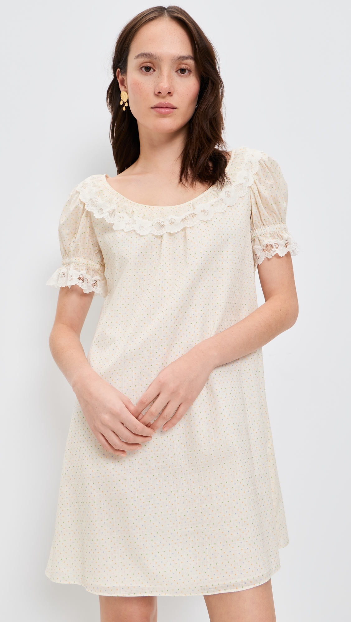 Tilly Shift Dress Rainbow Polka Dot