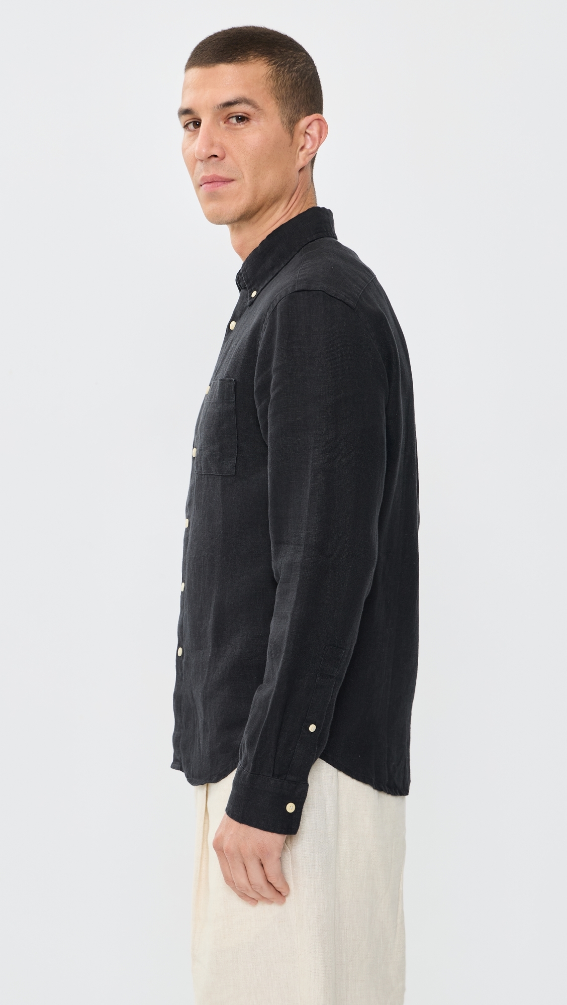 Linen Playa Button Down Shirt Night