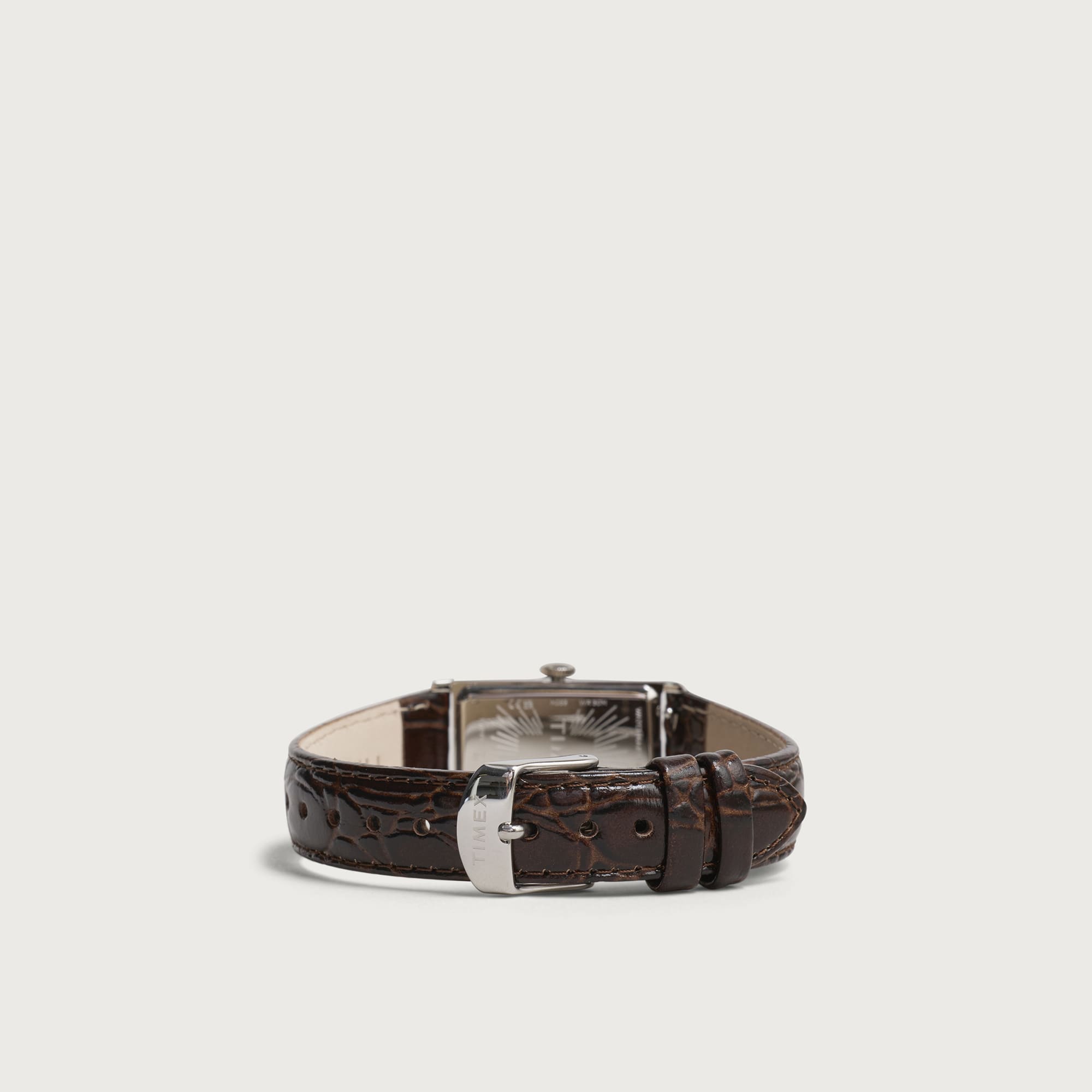 1976 Lexington Dress Rectangle Watch Silver/Brown