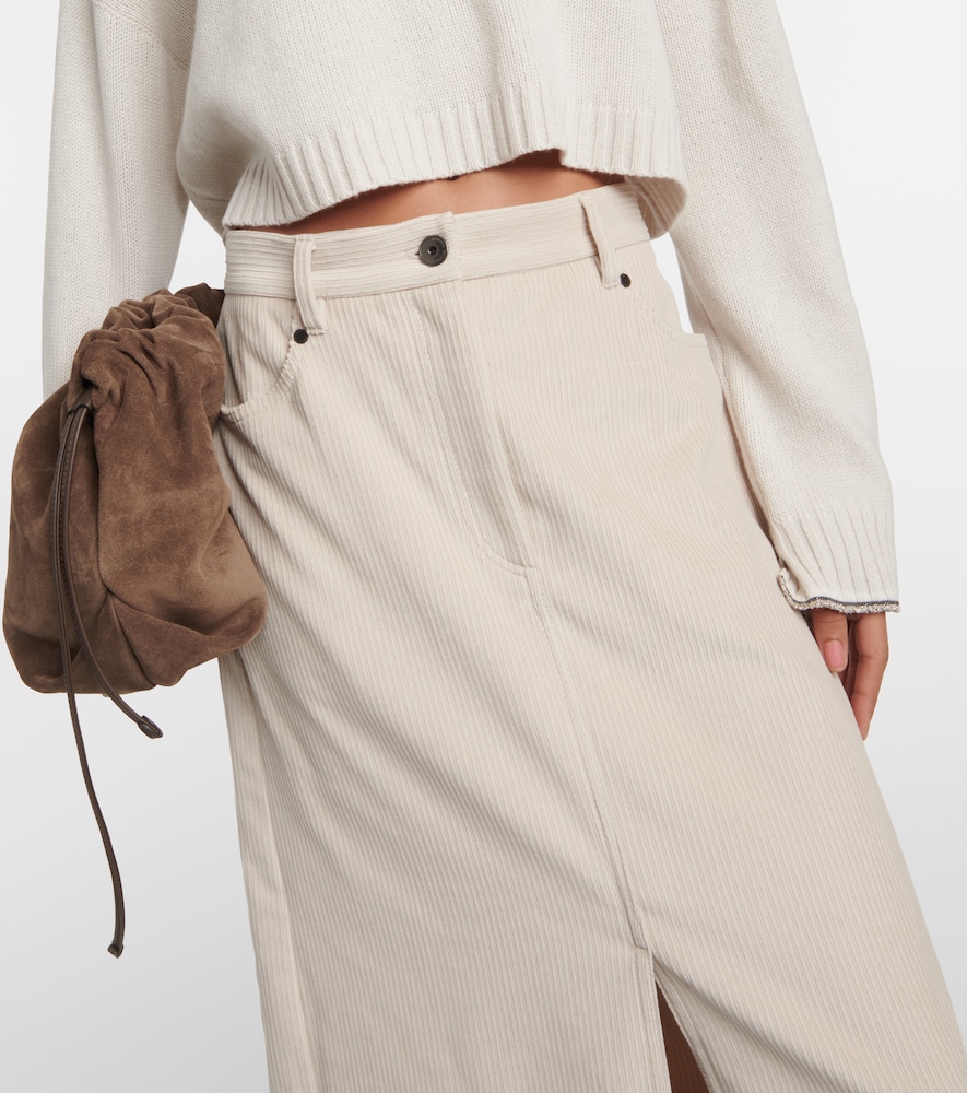 Cotton corduroy maxi skirt