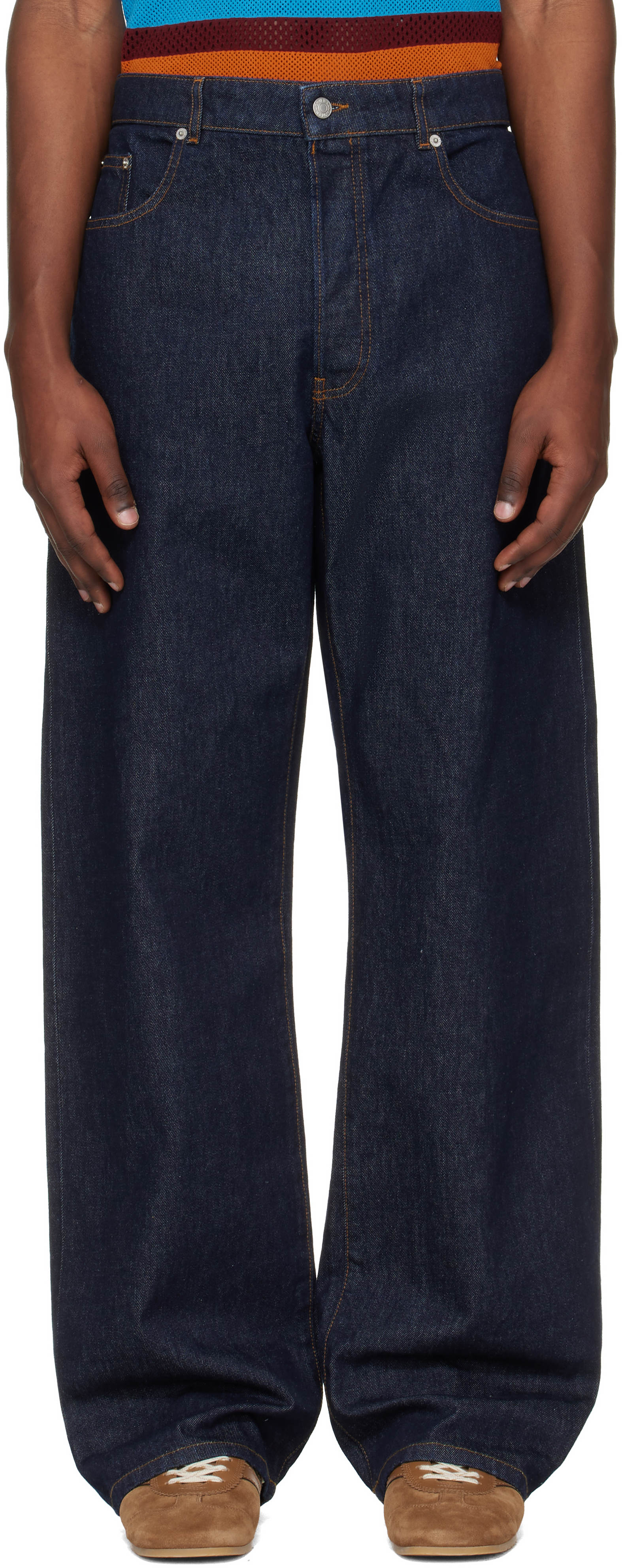 Blue Straight Leg Jeans