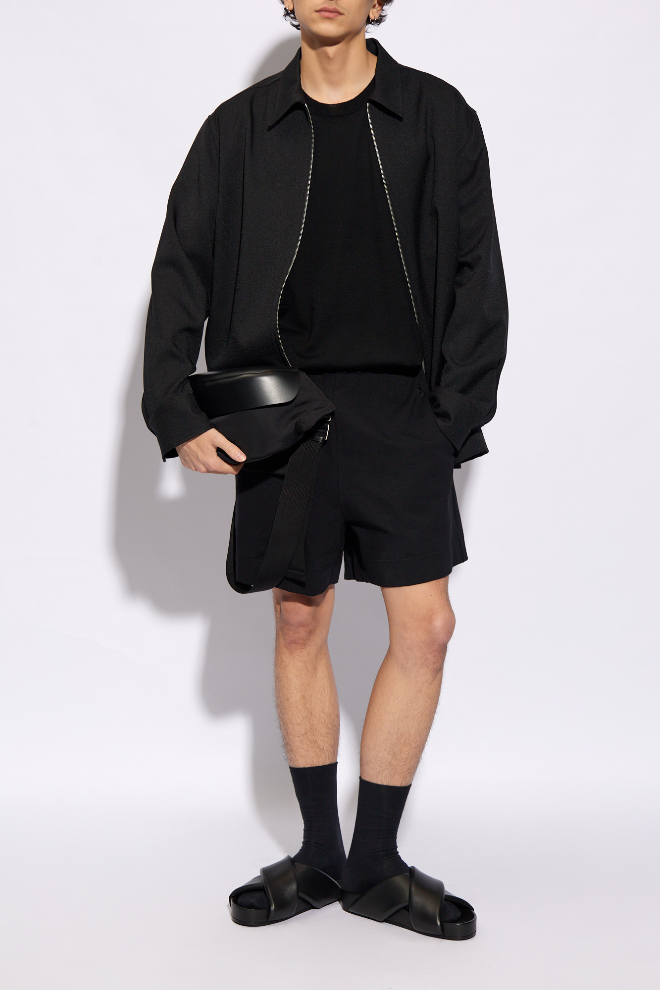 Shirt With Zip, Men's, Black