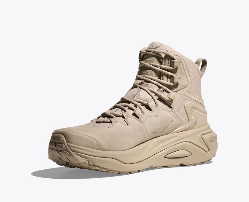 HOKA Men's Kaha 3 GTX Shoes in Raw Linen/Oat Milk