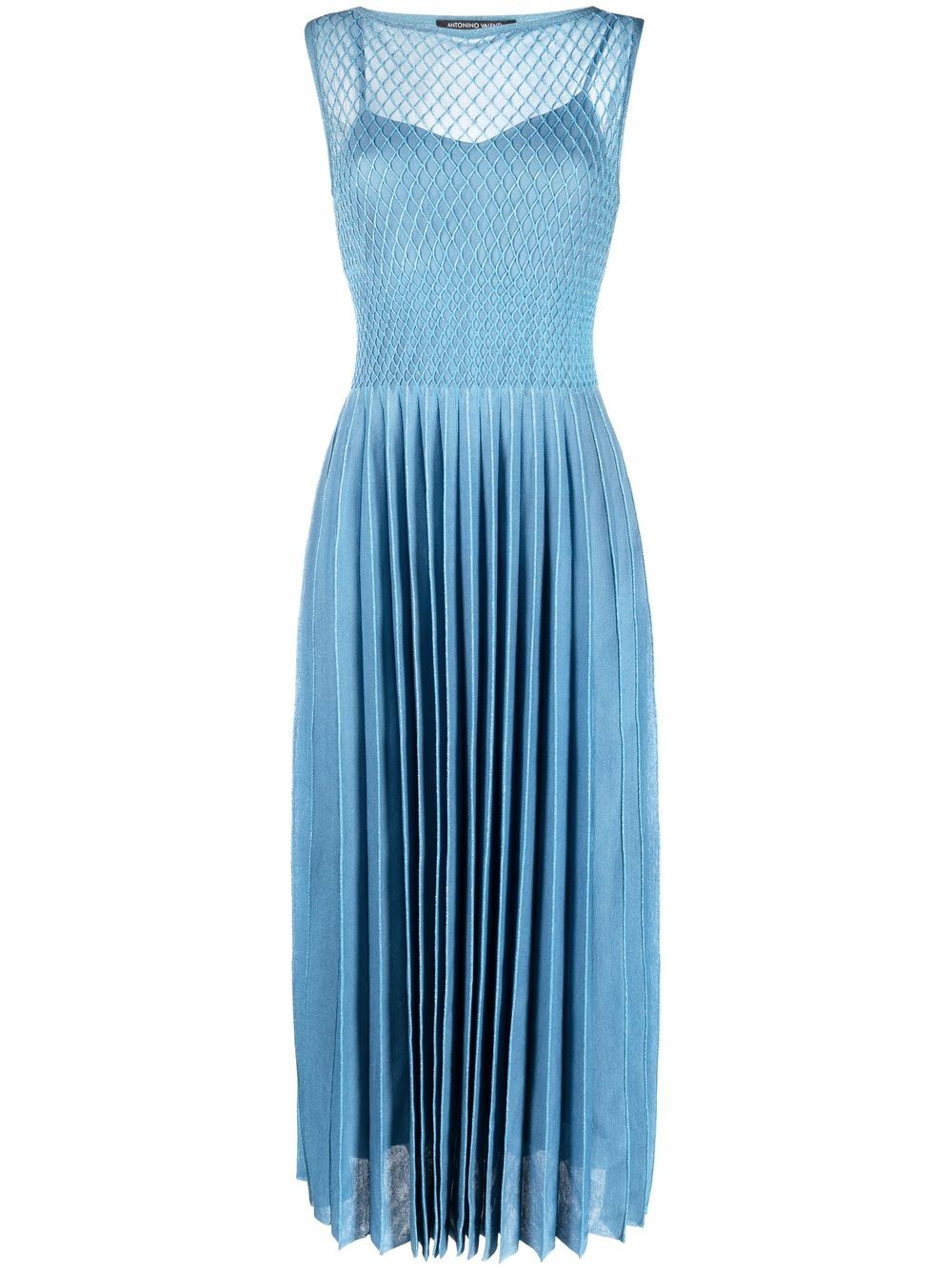 Pleated skirt dress - Blue