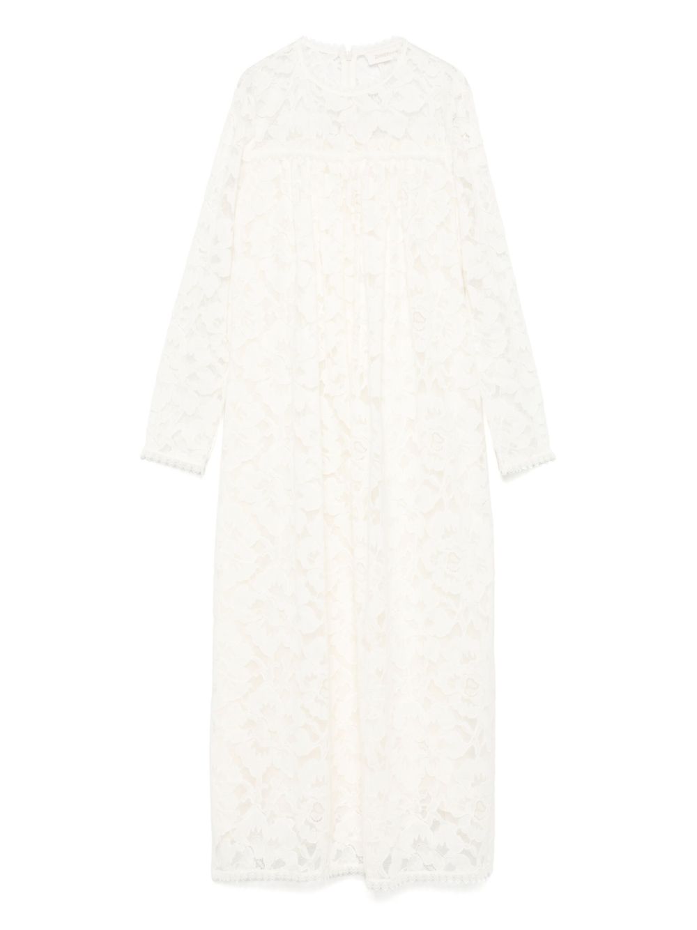 Embroidered-lace dress - White