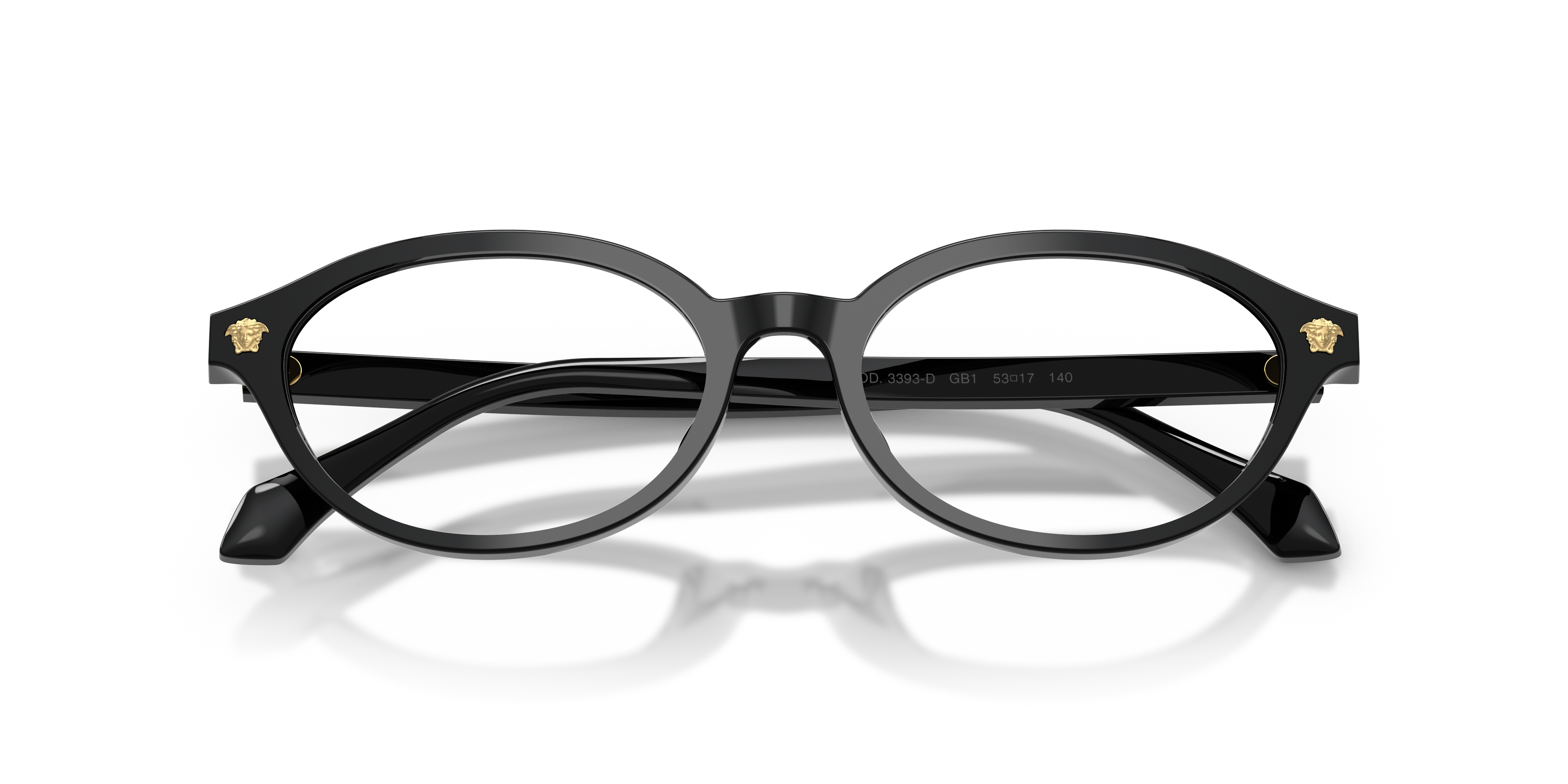 Versace Woman Versace VE3393D Optical frames Acetate Black Transparent Round Norma