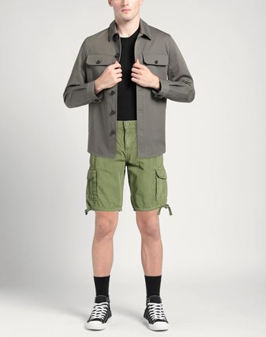 Man Shorts & Bermuda Shorts Military green Size XS Cotton
