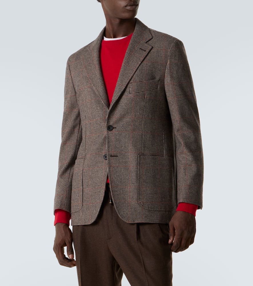 Checked wool blazer