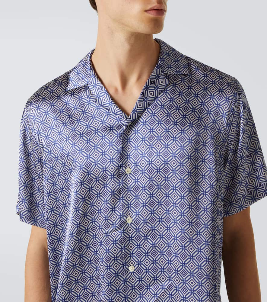 Roberto printed silk bowling shirt