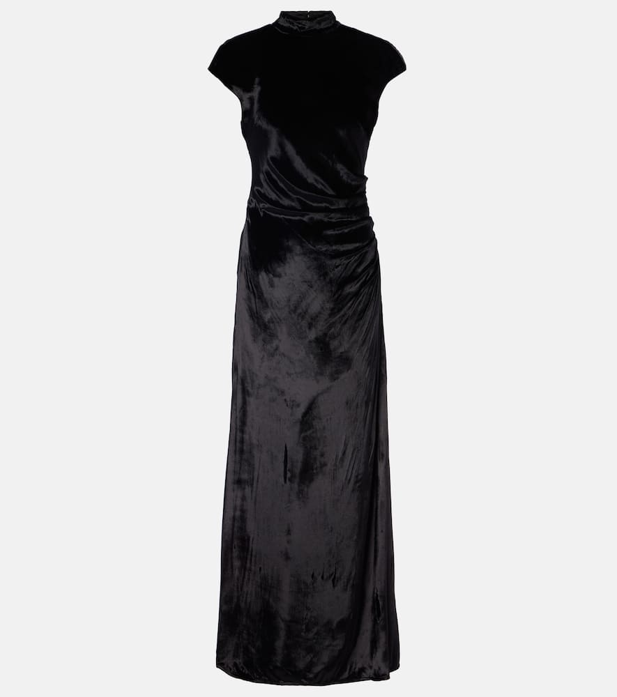Tina ruched velvet gown