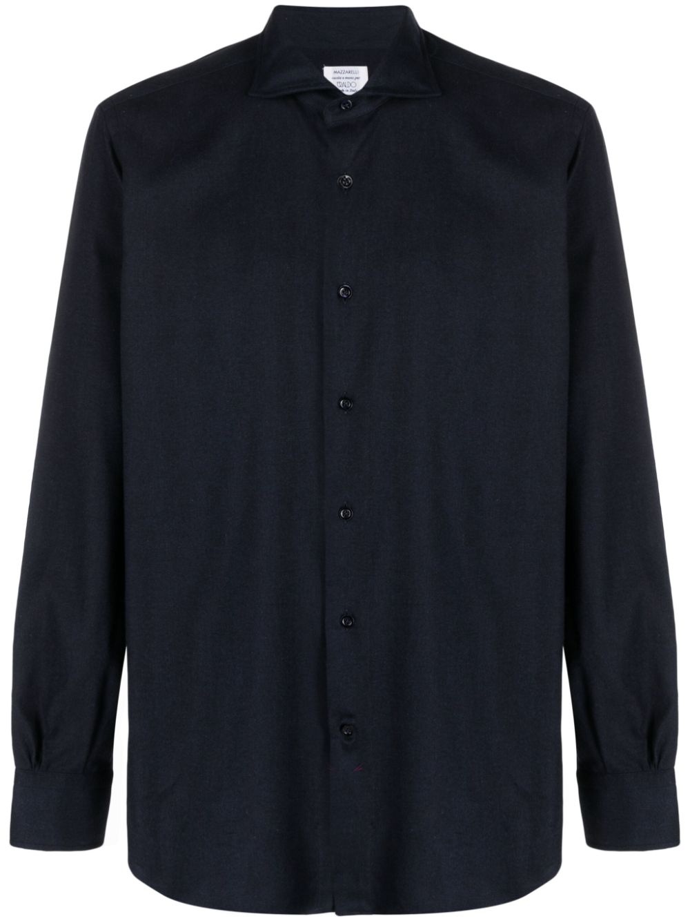 Cutaway-collar cotton-blend shirt - Blue