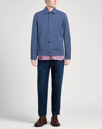 Man Jacket Slate blue Size L Nylon, Elastane
