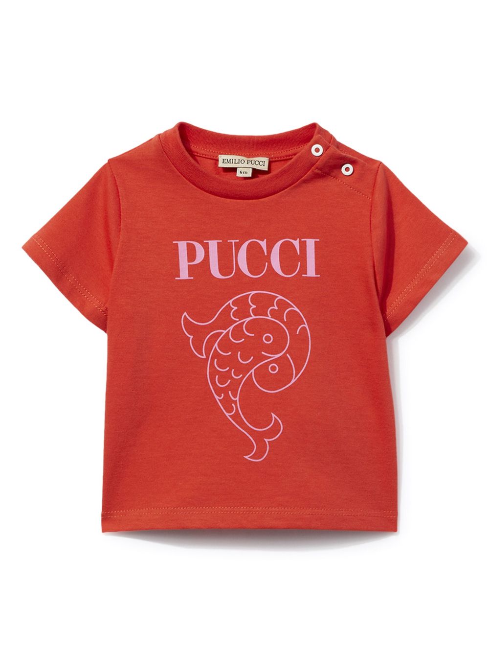 Pesci-print T-shirt - Red