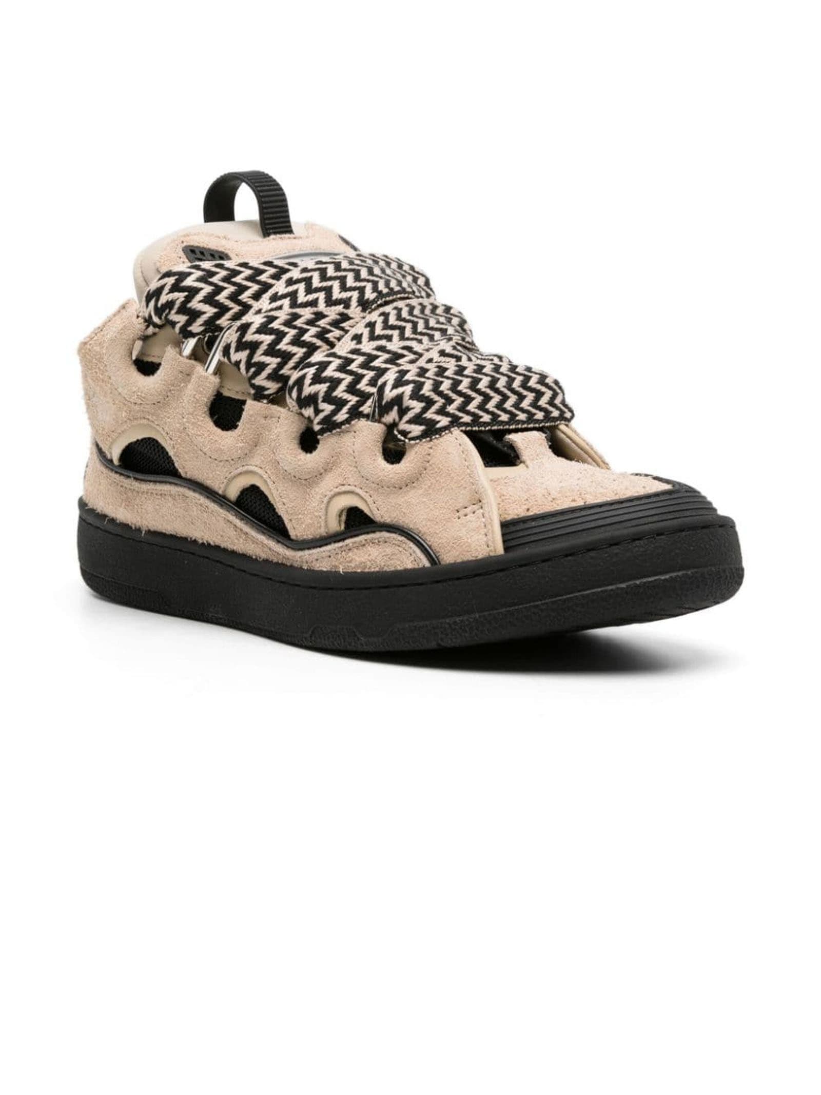 Beige And Black Curb Sneakers
