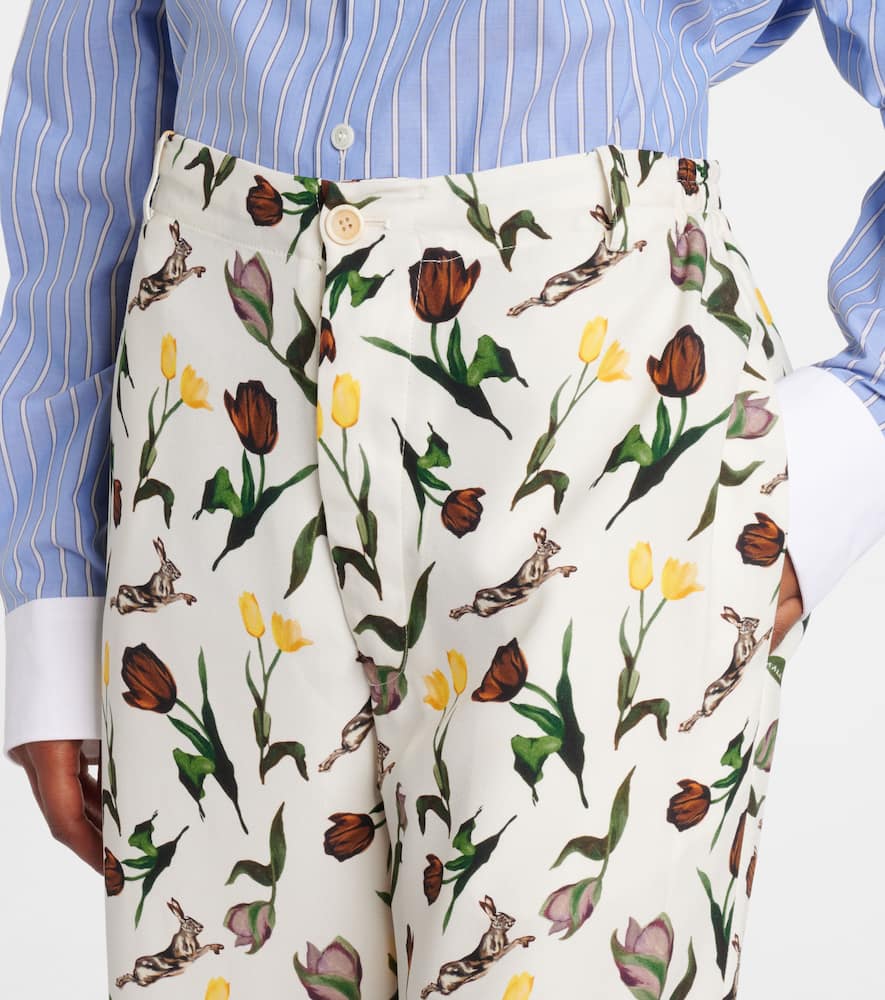 Printed silk palazzo pants