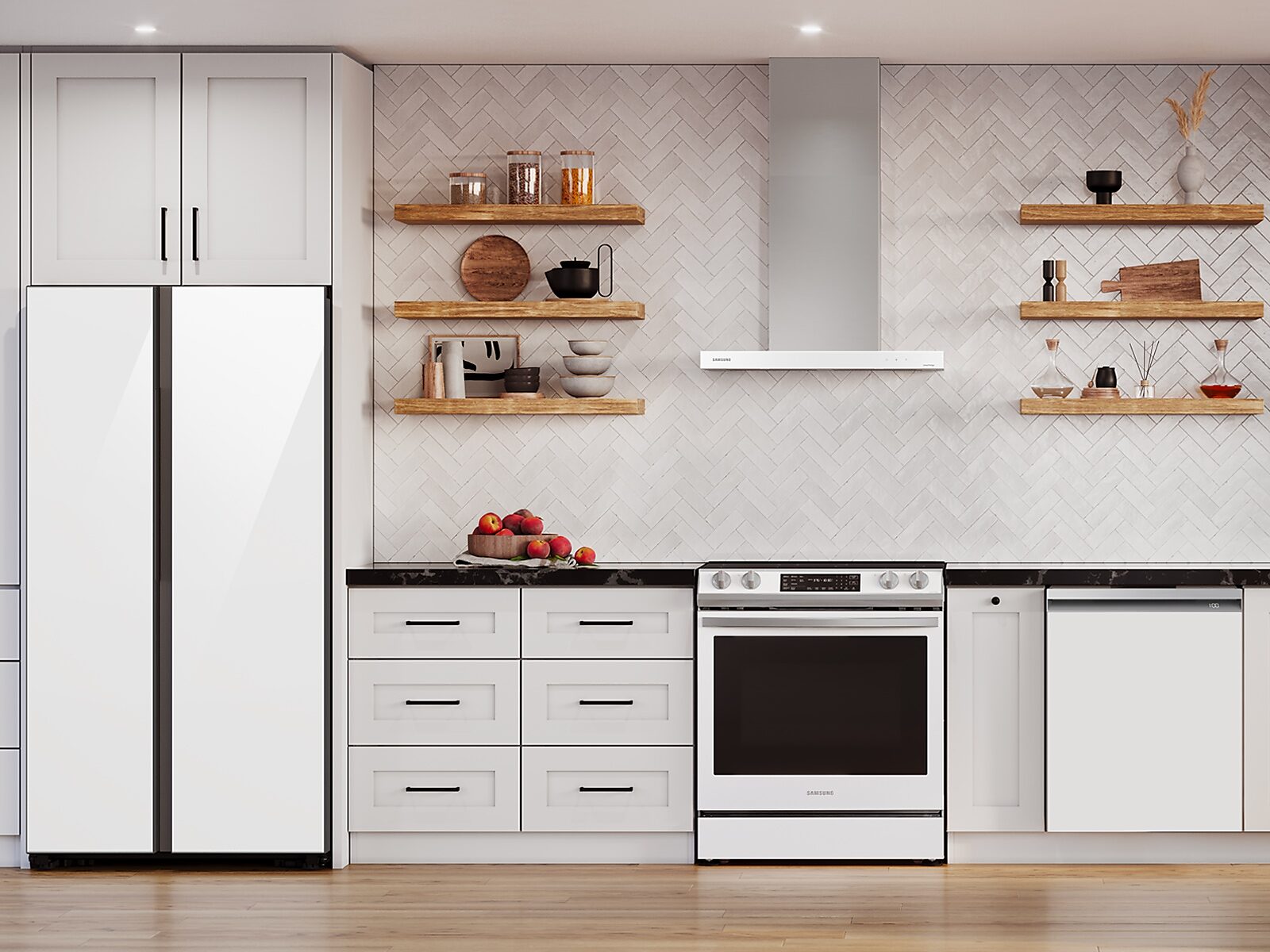 30" Bespoke Smart Wall Mount Hood in Clean in White(NK30CB600W12AA)