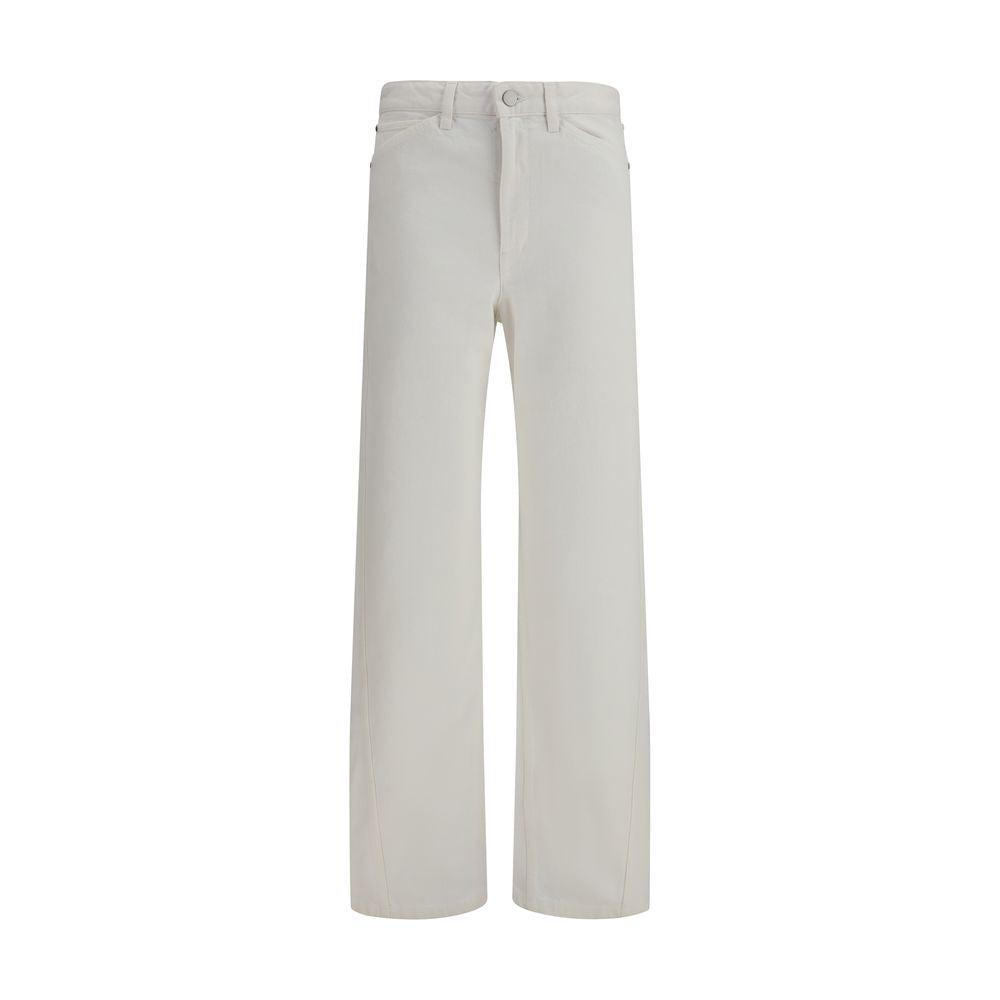 Five-Pocket Cotton Trousers — White