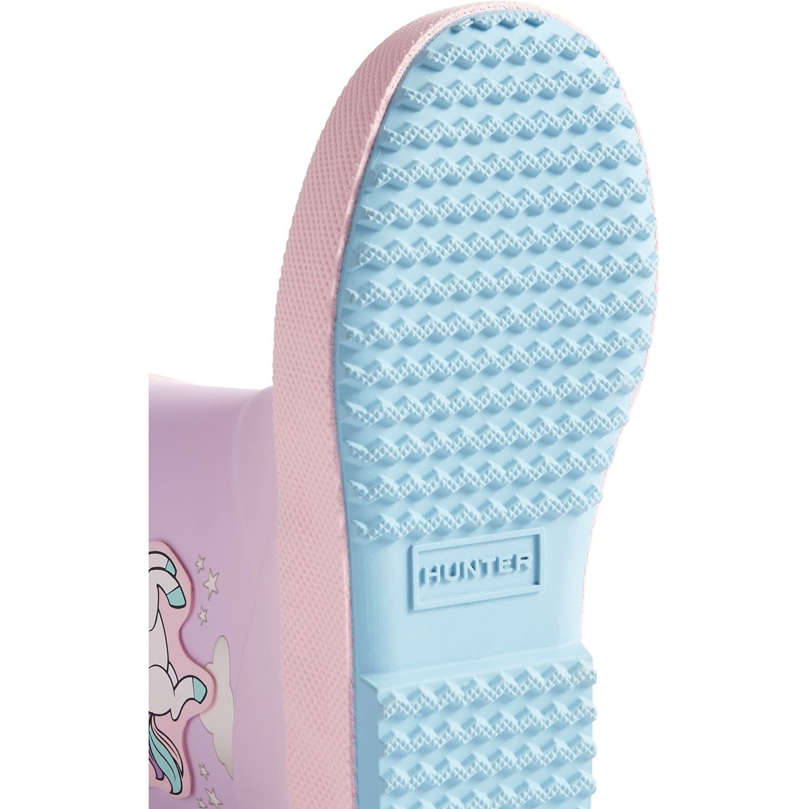Hunter Kids First Unicorn Print Boot Rubber Girls's Blue Frost/ Parfait Pink Wellington Boot