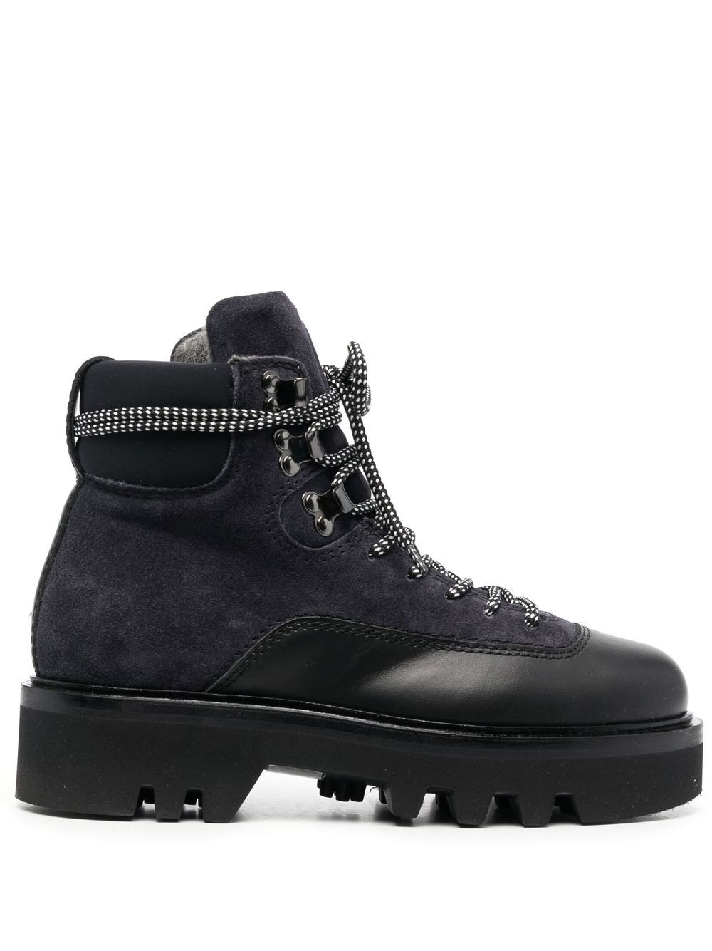 Panelled lace-up boots - Black
