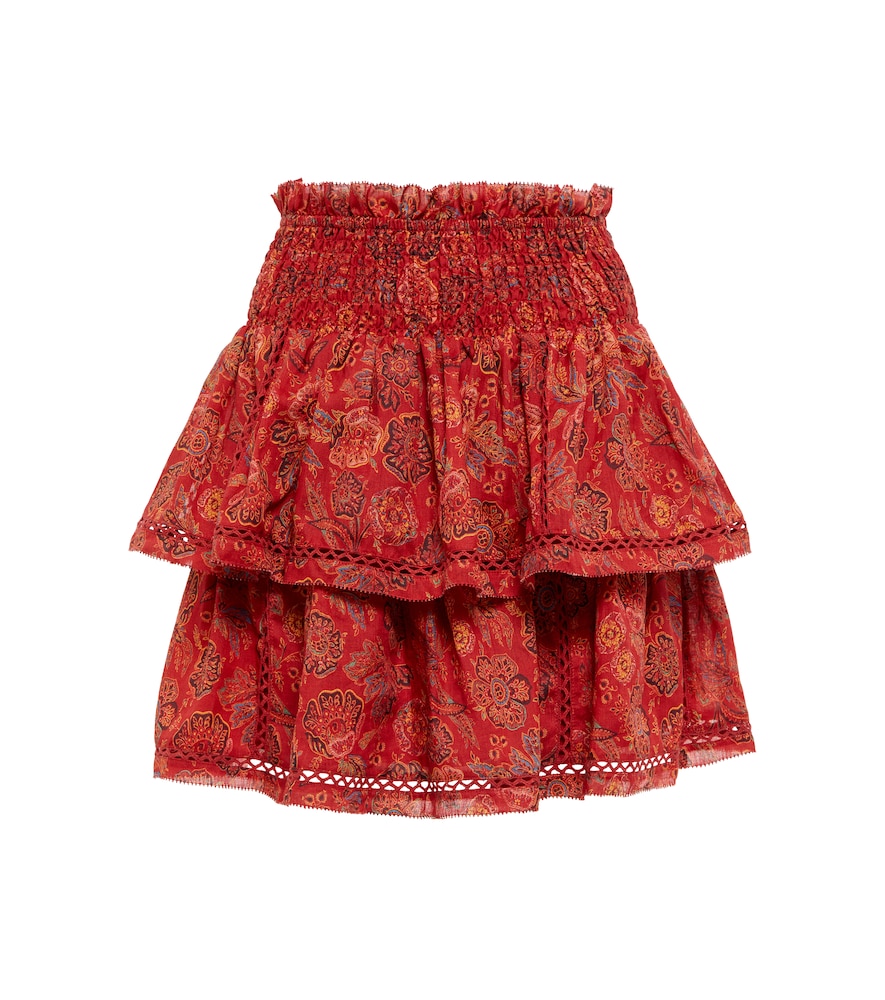 Allegra floral ramie miniskirt