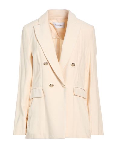 Woman Blazer Cream Size 10 Viscose, Cotton, Polyamide
