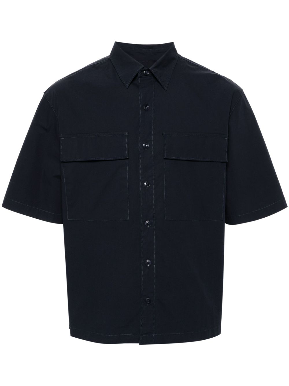 Chest-pocket short-sleeve shirt - Blue