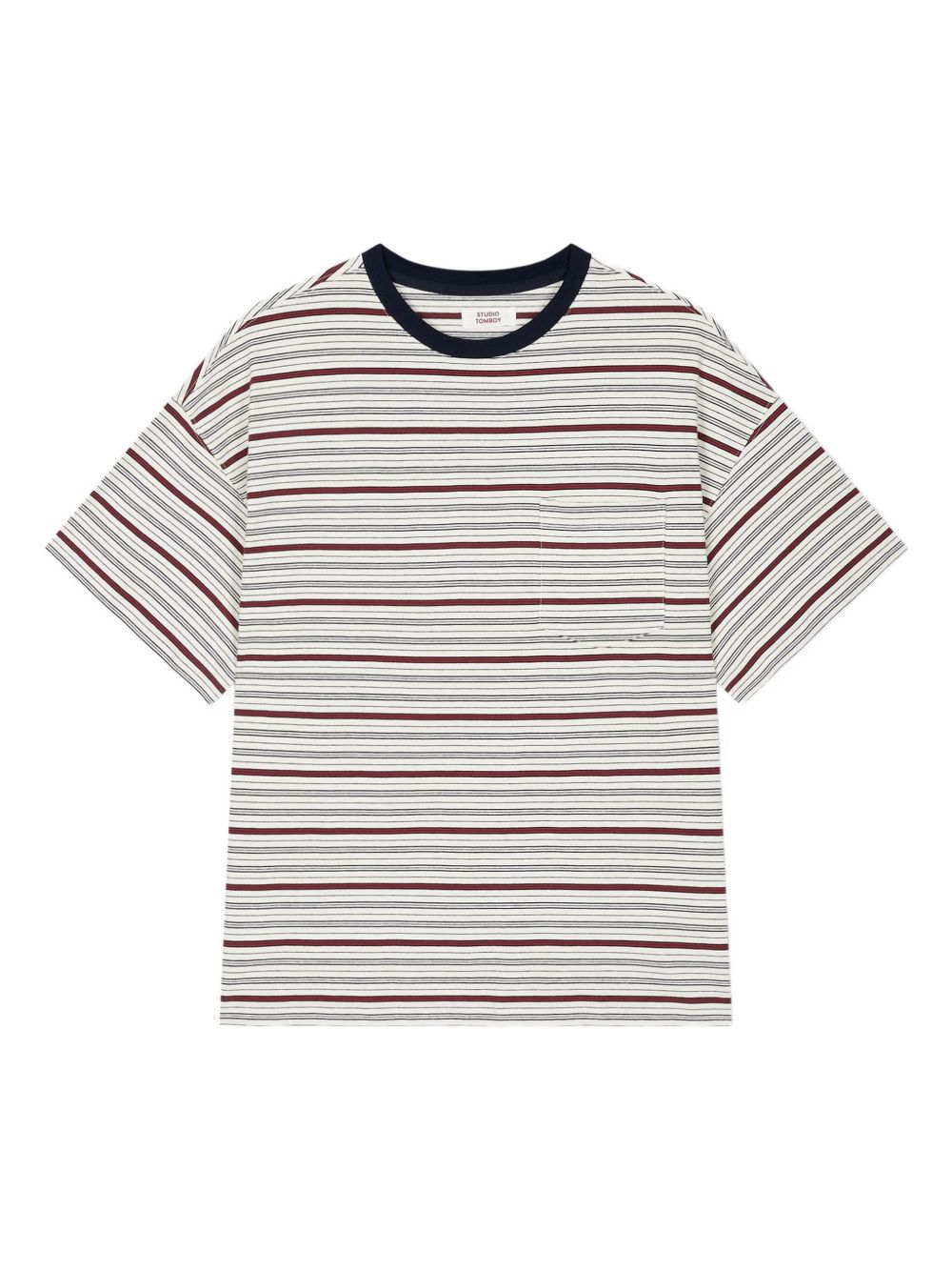 Striped pocket T-shirt - White
