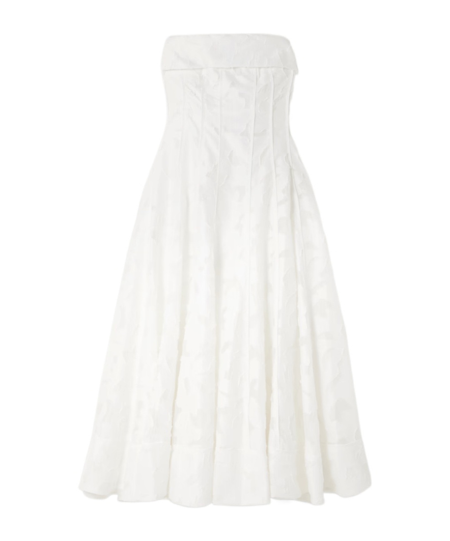 Imogen strapless fil coupé jacquard midi dress