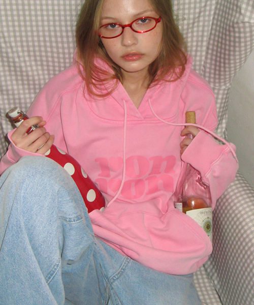 PIGMENT LOGO HOODIE PINK