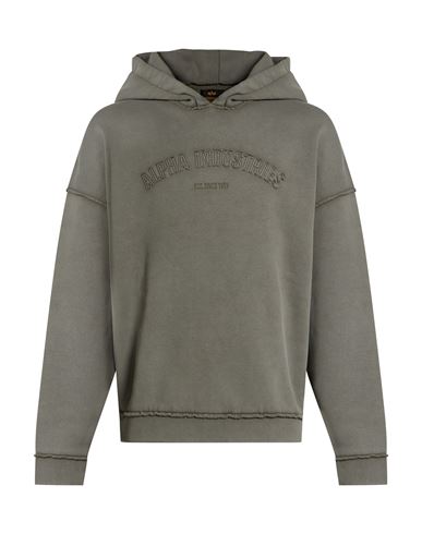 Man Sweatshirt Military green Size M Cotton, Polyester
