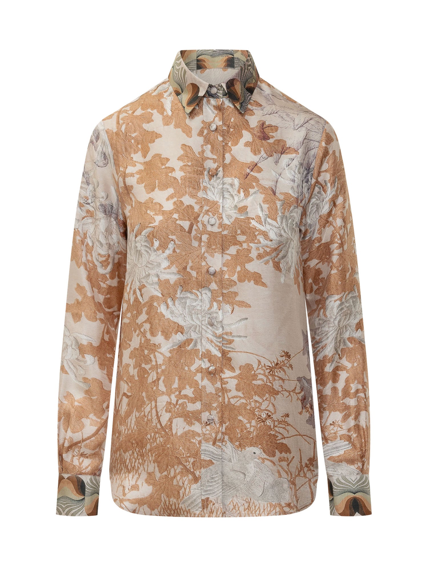 Long Sleeve Painterly Print Shirt