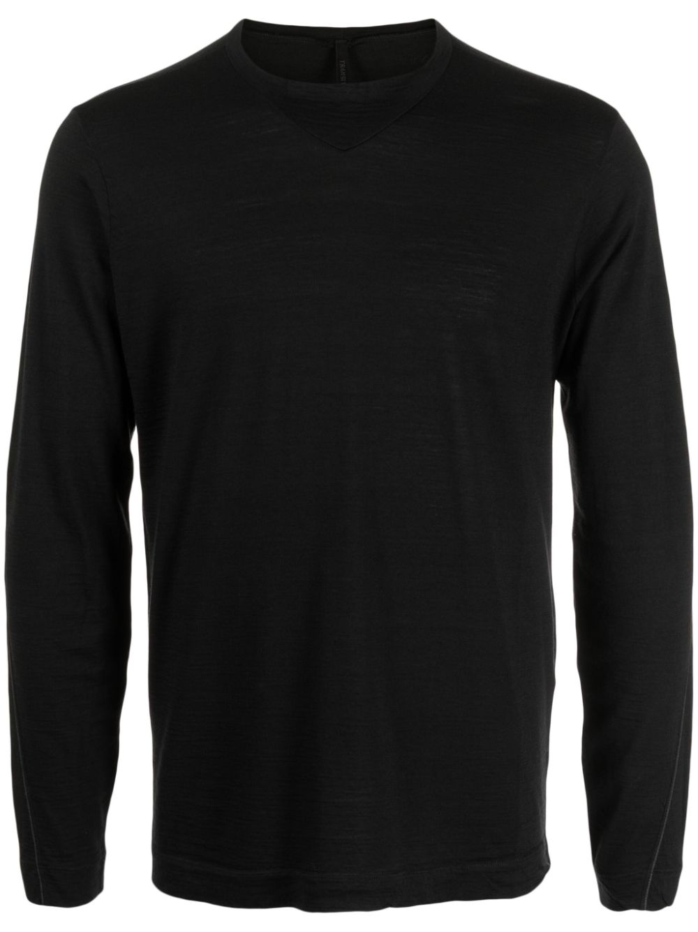 Long-sleeve wool T-shirt - Black