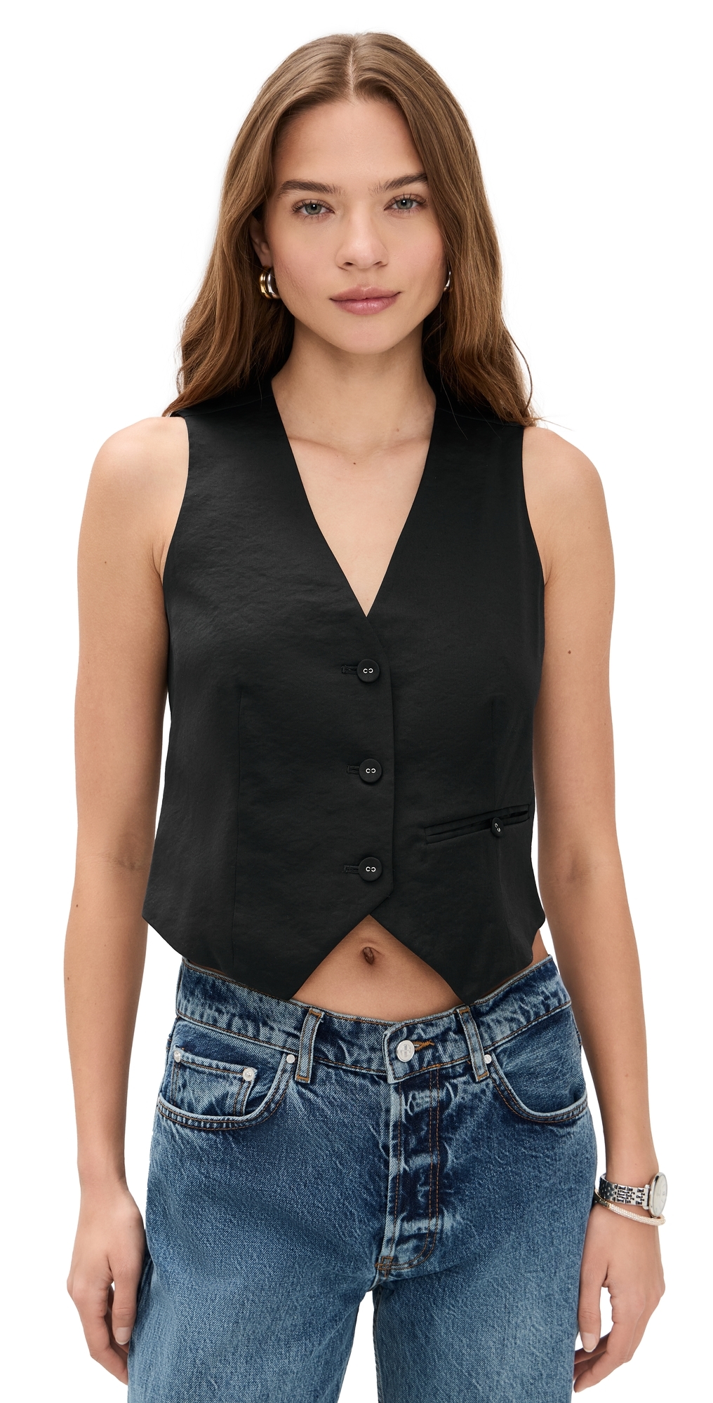 Simone Satin Vest Ivory