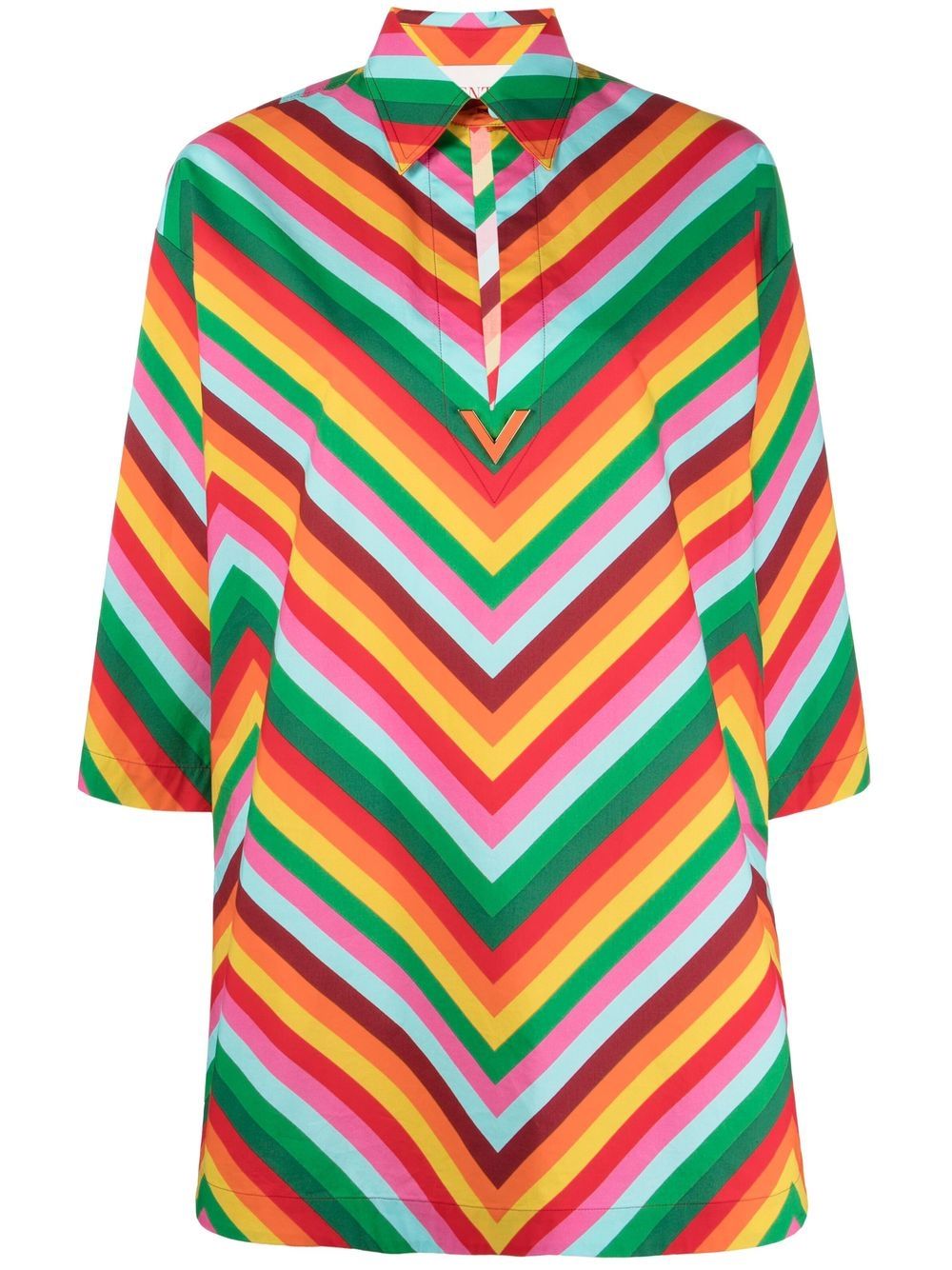 Striped cotton blouse - Red