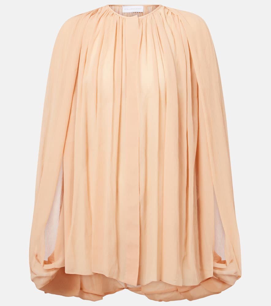 Draped silk chiffon blouse
