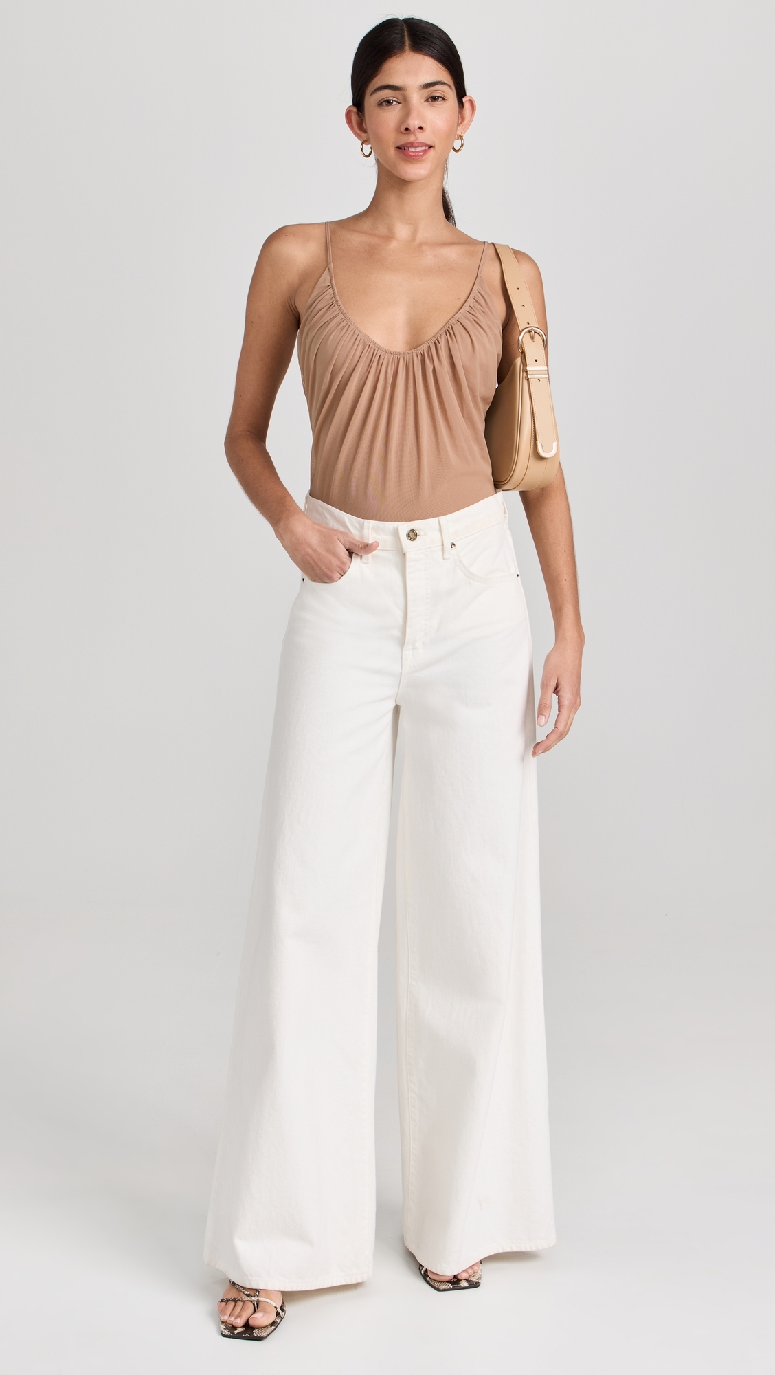 Gelina Ruched Thong Bodysuit Dark Cappuccino