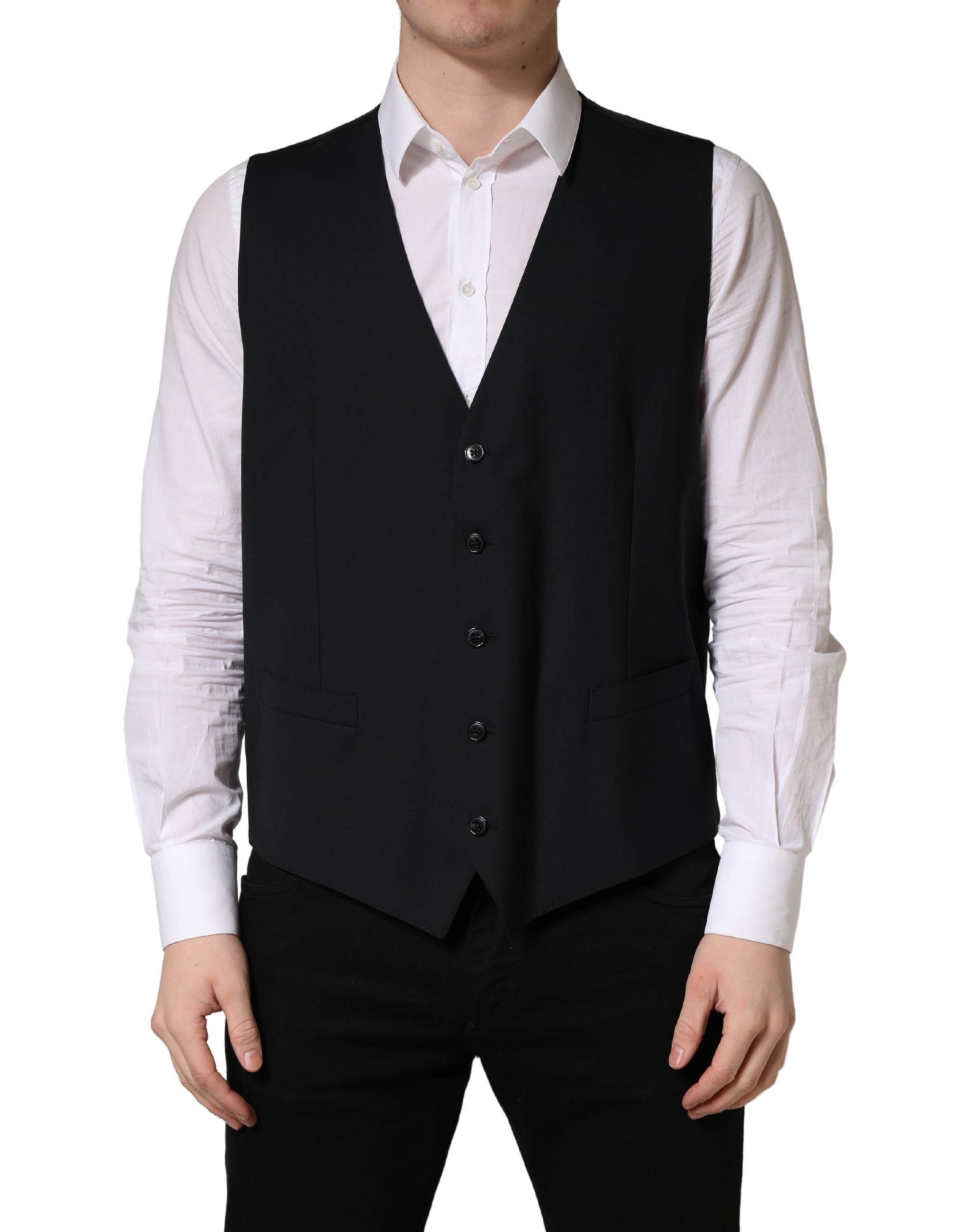 Virgin Wool Vest — Black