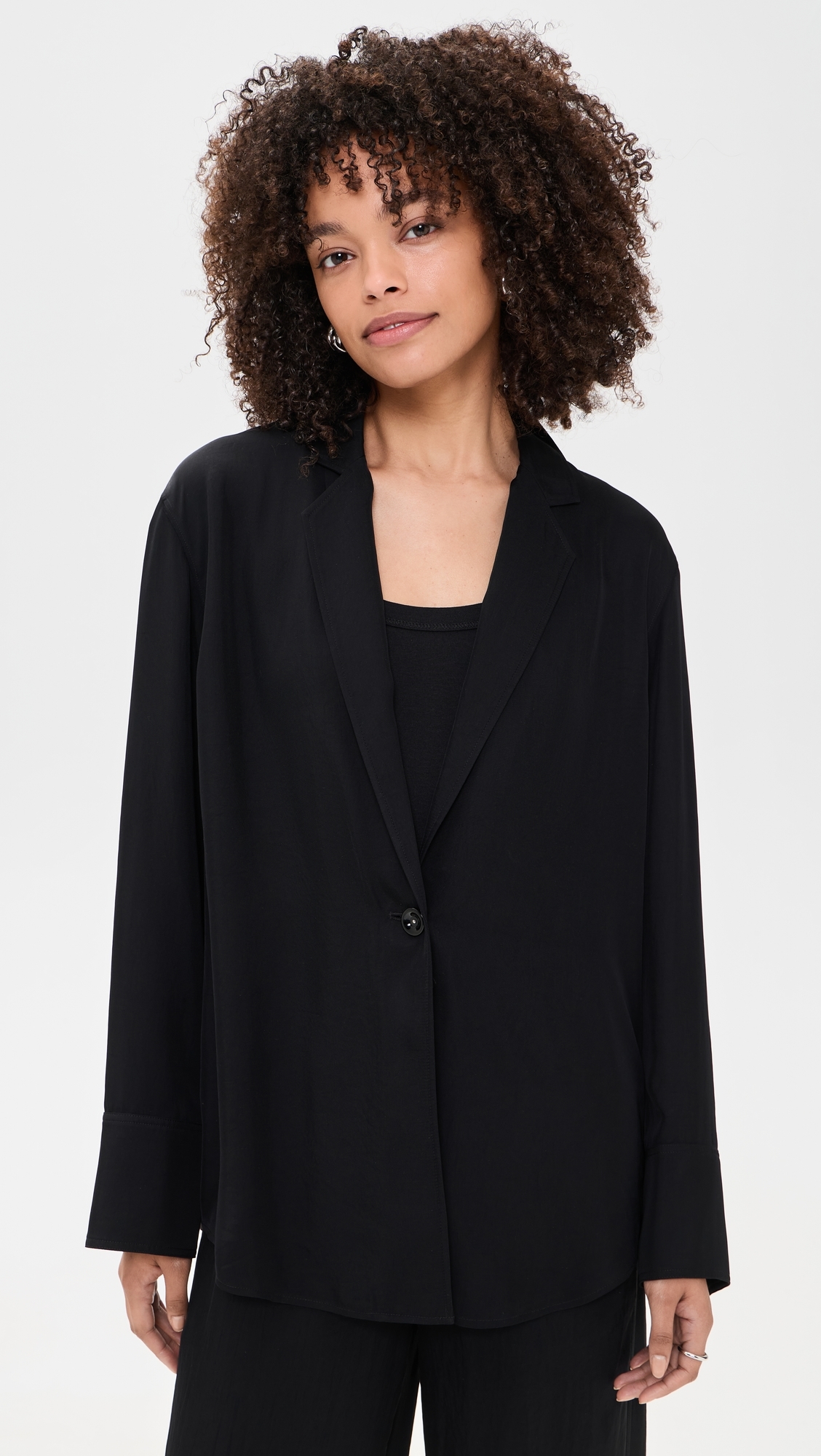 Washed Twill Airy Blazer Black P