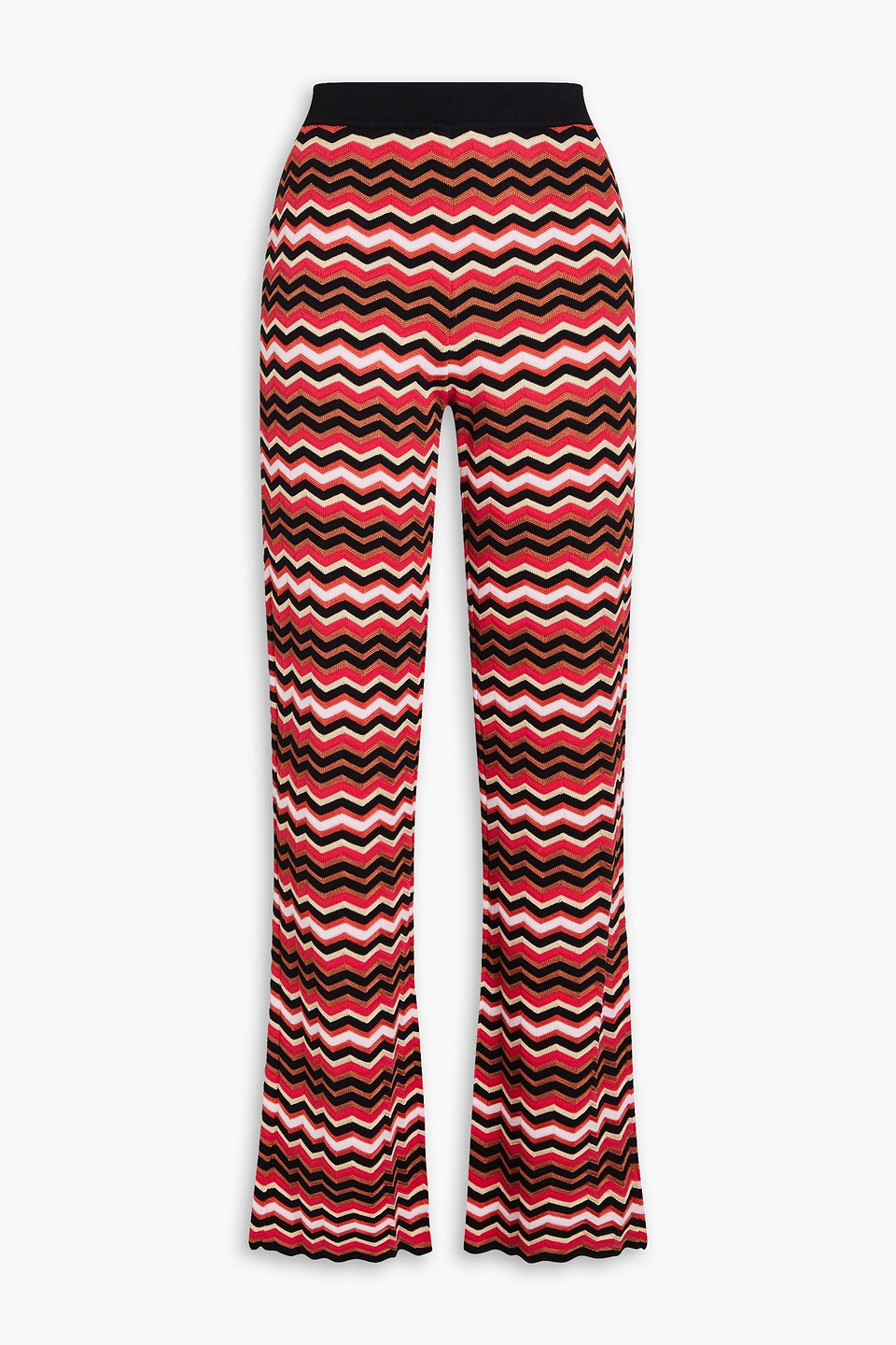 Crochet-knit cotton-blend flared pants