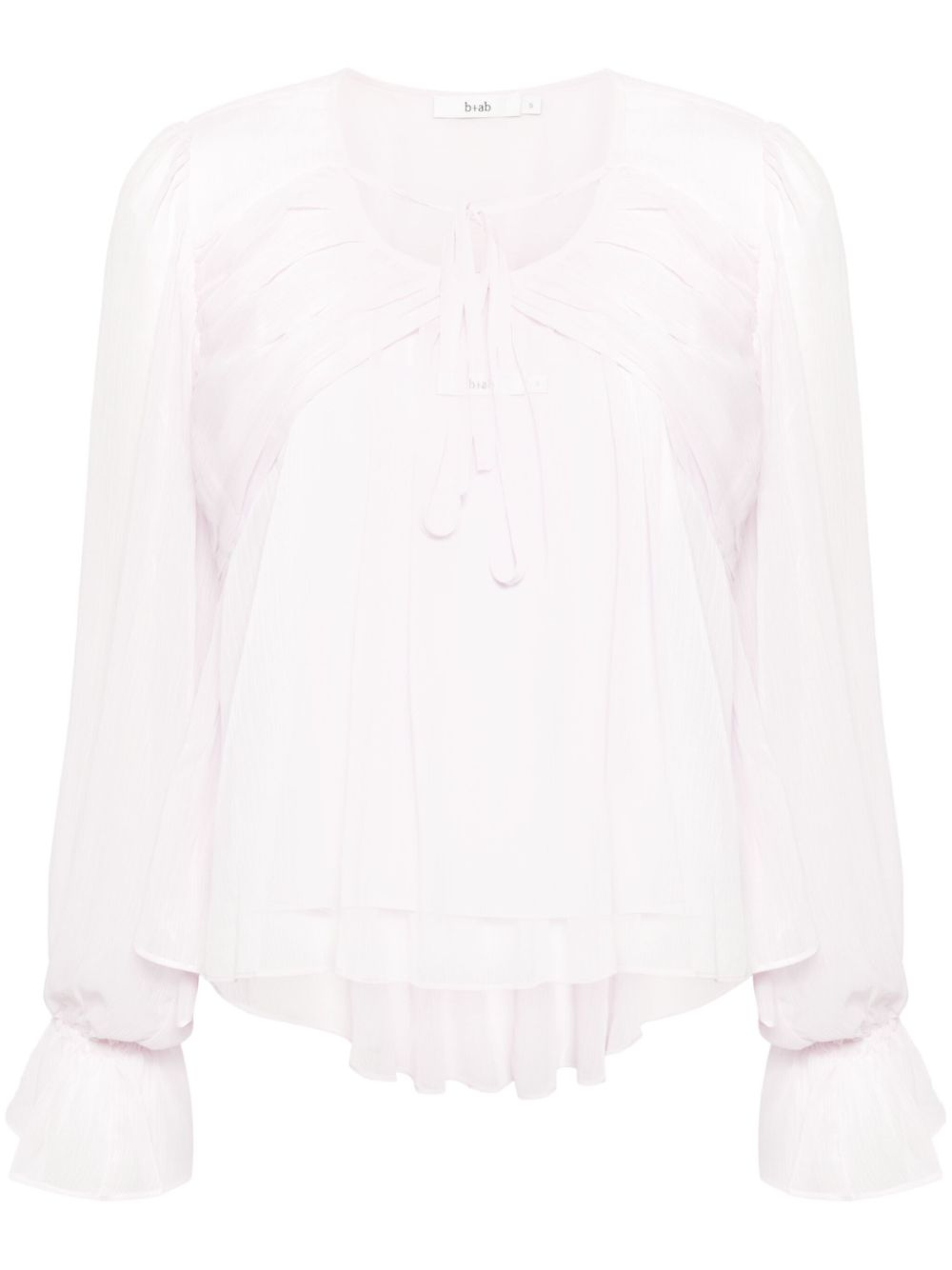 Draped-detail sheer blouse - Pink