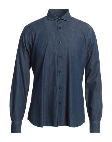 Man Denim shirt Blue Size L Cotton
