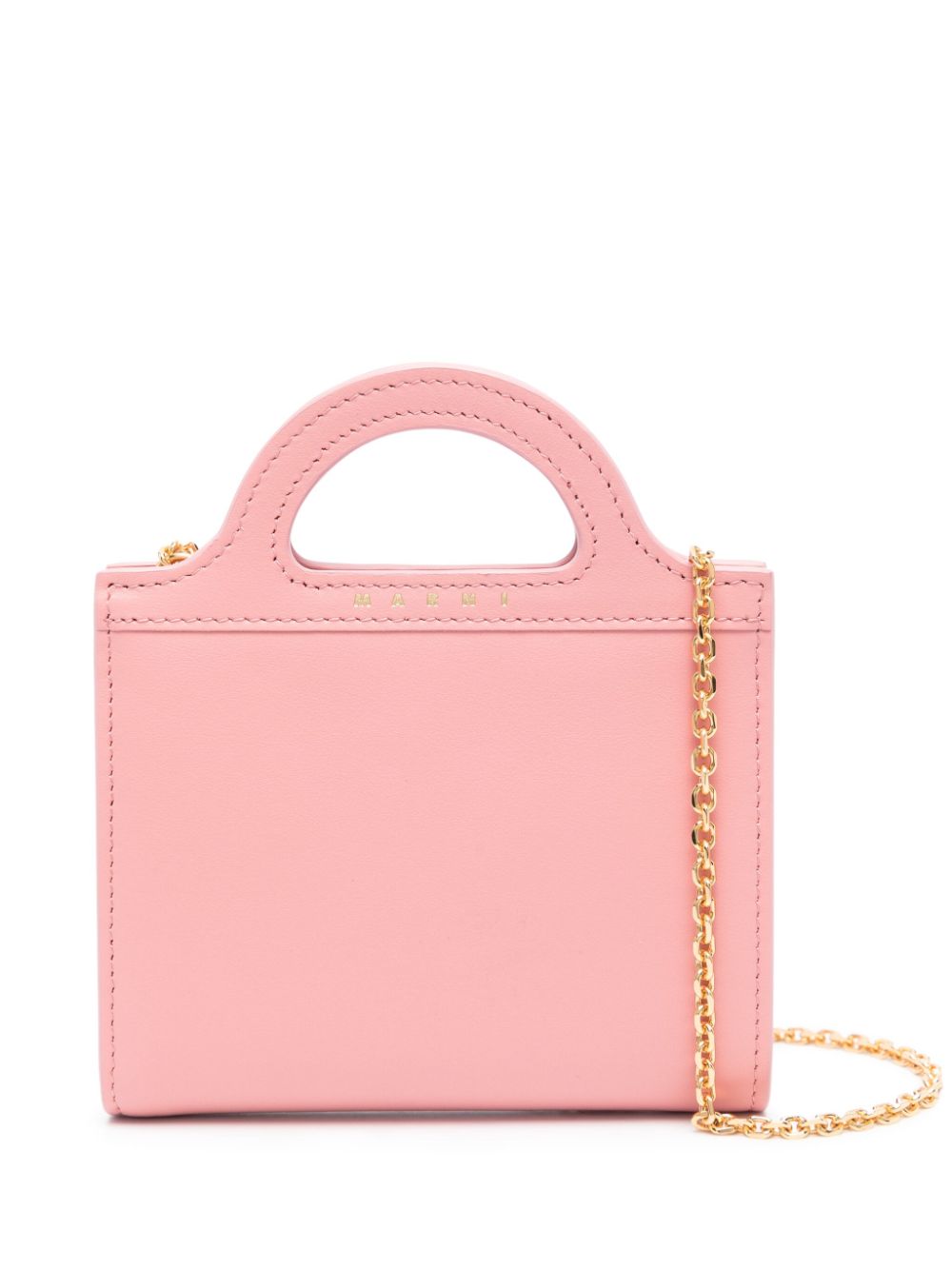 Logo-stamp leather bi-fold wallet - Pink